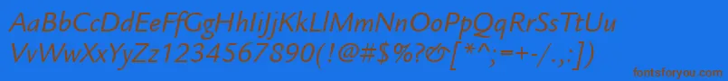 ItcLegacySansLtBookItalic Font – Brown Fonts on Blue Background