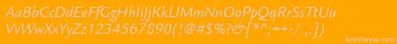 ItcLegacySansLtBookItalic Font – Pink Fonts on Orange Background