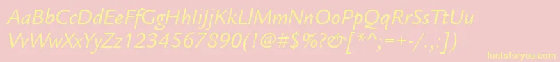 ItcLegacySansLtBookItalic Font – Yellow Fonts on Pink Background