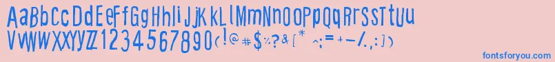 CartoonEast Font – Blue Fonts on Pink Background