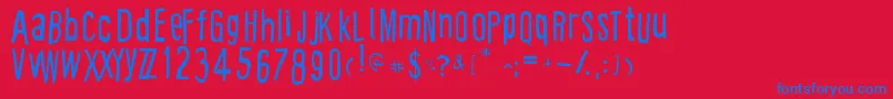 CartoonEast Font – Blue Fonts on Red Background