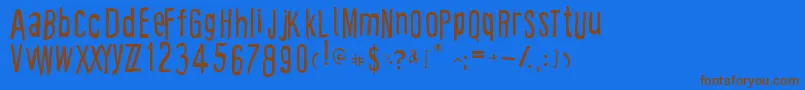 CartoonEast Font – Brown Fonts on Blue Background