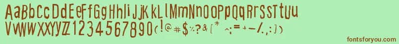 CartoonEast Font – Brown Fonts on Green Background