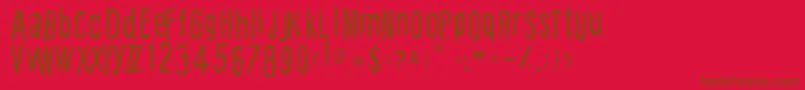 CartoonEast-fontti – ruskeat fontit punaisella taustalla