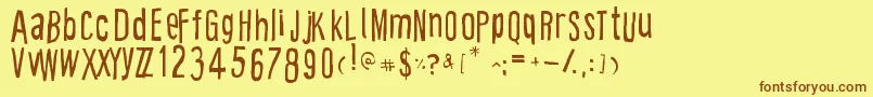 CartoonEast Font – Brown Fonts on Yellow Background