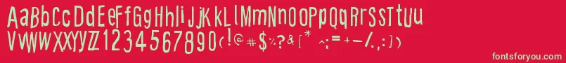 CartoonEast Font – Green Fonts on Red Background