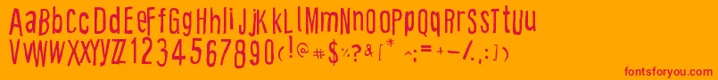 CartoonEast Font – Red Fonts on Orange Background