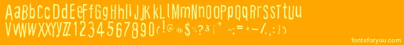 CartoonEast Font – Yellow Fonts on Orange Background