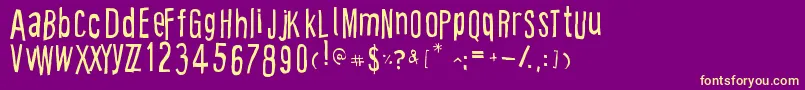 Fonte CartoonEast – fontes amarelas em um fundo roxo