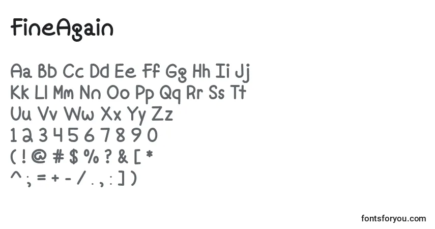 Fuente FineAgain - alfabeto, números, caracteres especiales