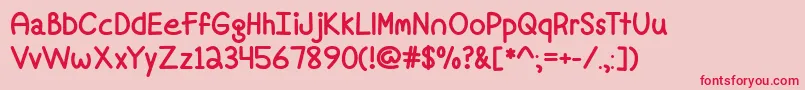 Czcionka FineAgain – czerwone czcionki na różowym tle