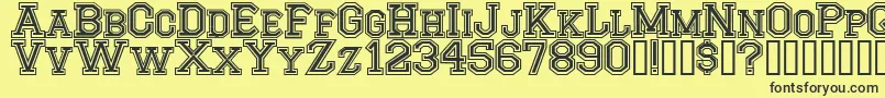 CfmontrealhighschoolRegular Font – Black Fonts on Yellow Background