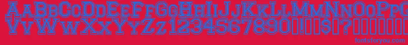 CfmontrealhighschoolRegular Font – Blue Fonts on Red Background