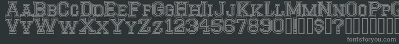 CfmontrealhighschoolRegular Font – Gray Fonts on Black Background