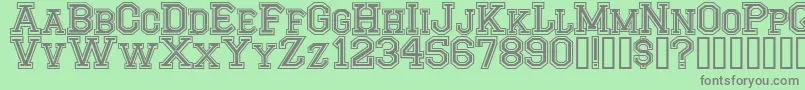 CfmontrealhighschoolRegular Font – Gray Fonts on Green Background