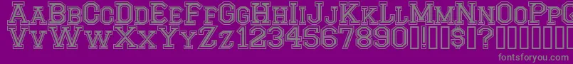 フォントCfmontrealhighschoolRegular – 紫の背景に灰色の文字
