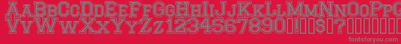 CfmontrealhighschoolRegular Font – Gray Fonts on Red Background