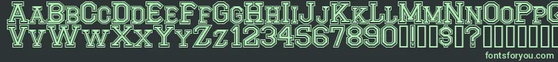 CfmontrealhighschoolRegular Font – Green Fonts on Black Background