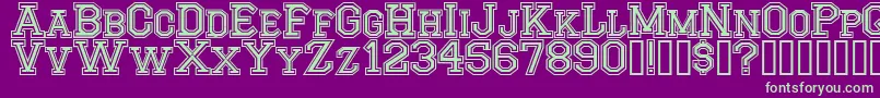 CfmontrealhighschoolRegular Font – Green Fonts on Purple Background