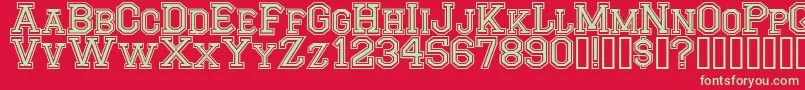 CfmontrealhighschoolRegular Font – Green Fonts on Red Background