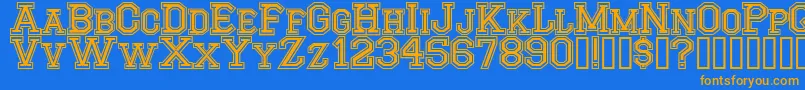 CfmontrealhighschoolRegular Font – Orange Fonts on Blue Background