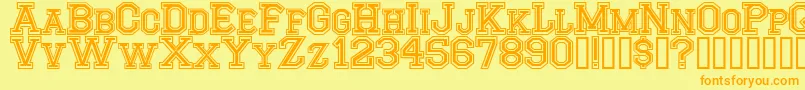 CfmontrealhighschoolRegular Font – Orange Fonts on Yellow Background