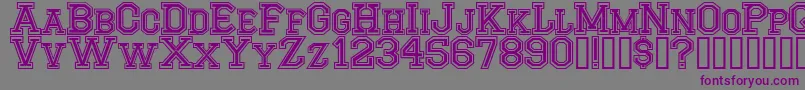 フォントCfmontrealhighschoolRegular – 紫色のフォント、灰色の背景