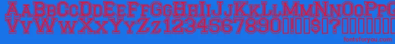 CfmontrealhighschoolRegular Font – Red Fonts on Blue Background