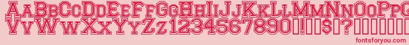 CfmontrealhighschoolRegular Font – Red Fonts on Pink Background