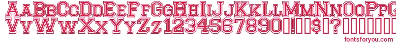 CfmontrealhighschoolRegular Font – Red Fonts on White Background