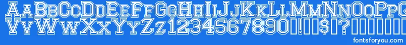 CfmontrealhighschoolRegular Font – White Fonts on Blue Background