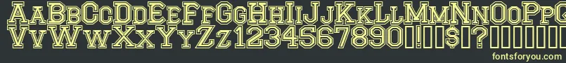 CfmontrealhighschoolRegular Font – Yellow Fonts on Black Background