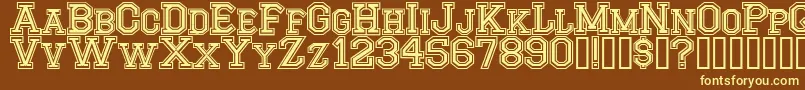 CfmontrealhighschoolRegular-fontti – keltaiset fontit ruskealla taustalla