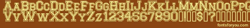 CfmontrealhighschoolRegular Font – Yellow Fonts on Brown Background