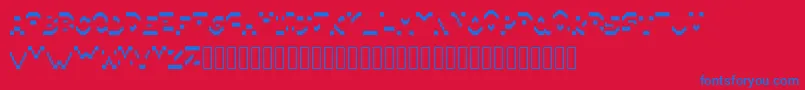 Czcionka Pixillegible – niebieskie czcionki na czerwonym tle