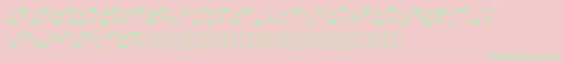 Pixillegible Font – Green Fonts on Pink Background