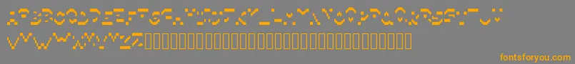 Pixillegible Font – Orange Fonts on Gray Background