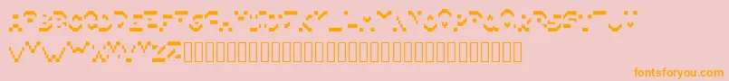 Pixillegible Font – Orange Fonts on Pink Background