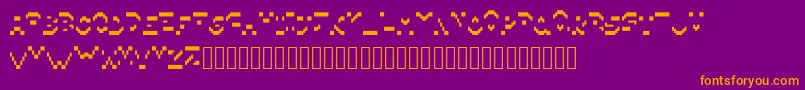 Pixillegible Font – Orange Fonts on Purple Background