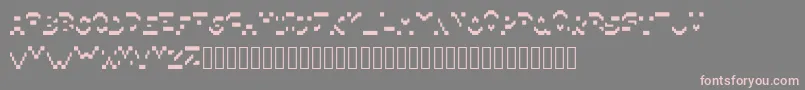 フォントPixillegible – 灰色の背景にピンクのフォント