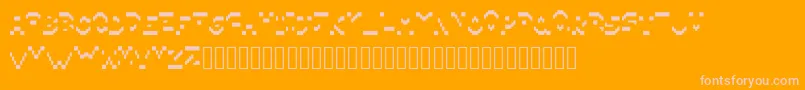 Pixillegible Font – Pink Fonts on Orange Background
