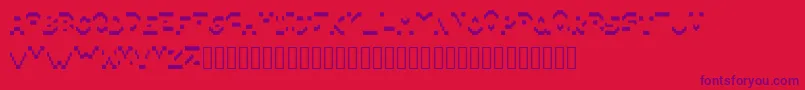 Pixillegible Font – Purple Fonts on Red Background