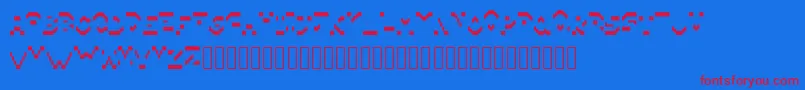Pixillegible Font – Red Fonts on Blue Background