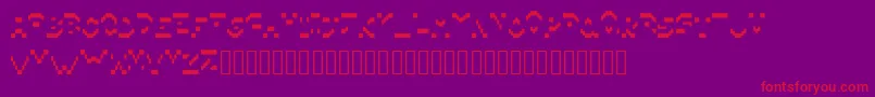 Pixillegible Font – Red Fonts on Purple Background