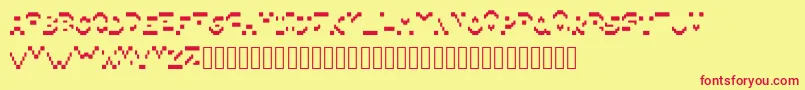 Police Pixillegible – polices rouges sur fond jaune
