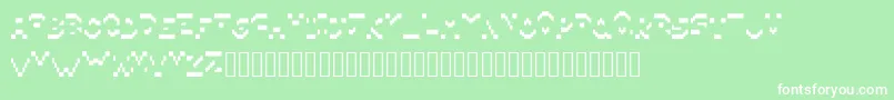 Pixillegible Font – White Fonts on Green Background