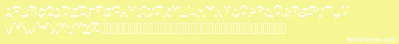 Pixillegible Font – White Fonts on Yellow Background