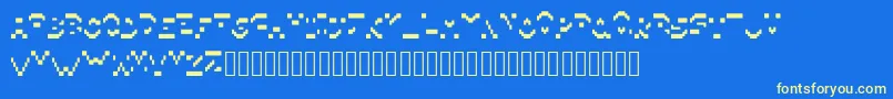 Fonte Pixillegible – fontes amarelas em um fundo azul