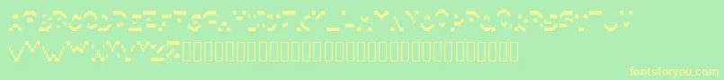 Pixillegible Font – Yellow Fonts on Green Background
