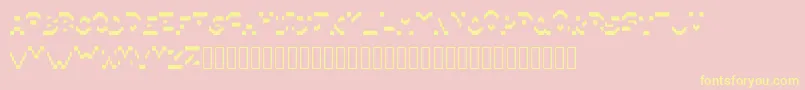 Pixillegible Font – Yellow Fonts on Pink Background